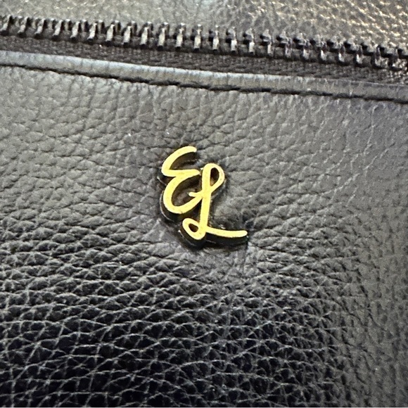 Elliott Lucca Black Leather Crossbody Bag Purse Chain Strap - Picture 4 of 6